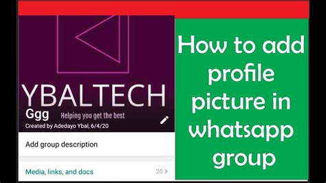 How To Add Profile Picture In Whatsapp Grouphow To Add A Whatsapp