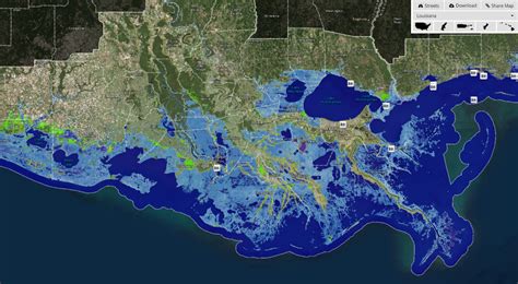 Sea Level Map Of Louisiana United States Map