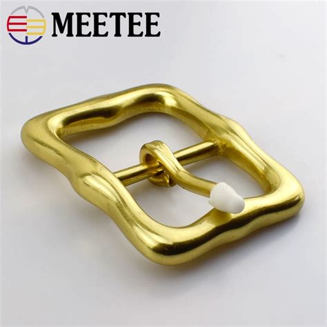 meetee solid brass belt buckles fashion metal pin buckle belts boucle ceinture diy leather craft