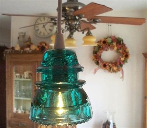Repurposed Glass Insulator Pendant Light With White By Rizberry 129