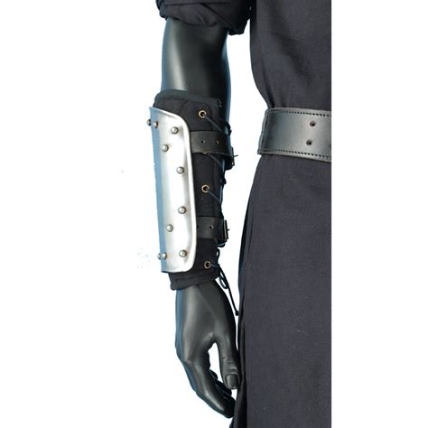 Mens Padded Black Arm Medieval Bracers