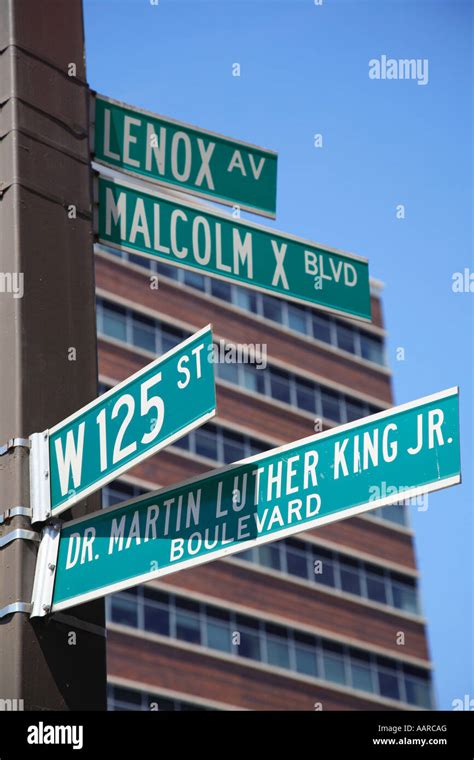 Street Signs 125th Street Martin Luther King Jr Boulevard Malcom X