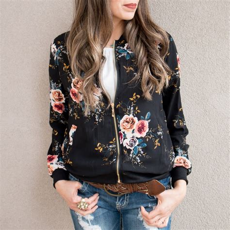 Lightweight Floral Bomber Jackets S 2xl Floral Bomber Jacket