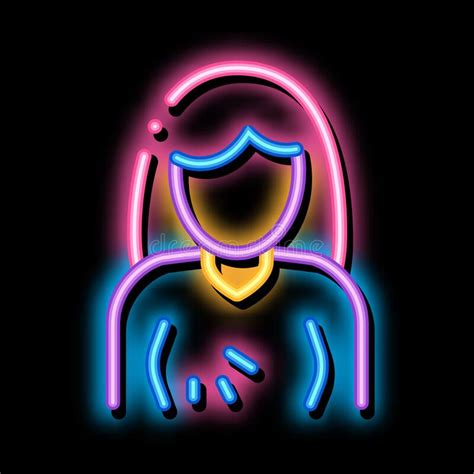 breast swelling symptomp of pregnancy neon glow icon illustration stock vector illustration of
