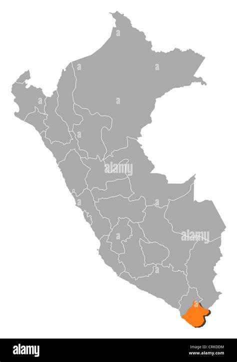 Political Map Of Peru With The Several Regions Where Tacna Is