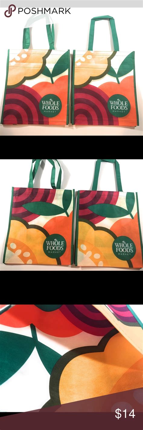 Whole Foods Reusable Shopping Bags Set Of 2 New Bag Set Reusable
