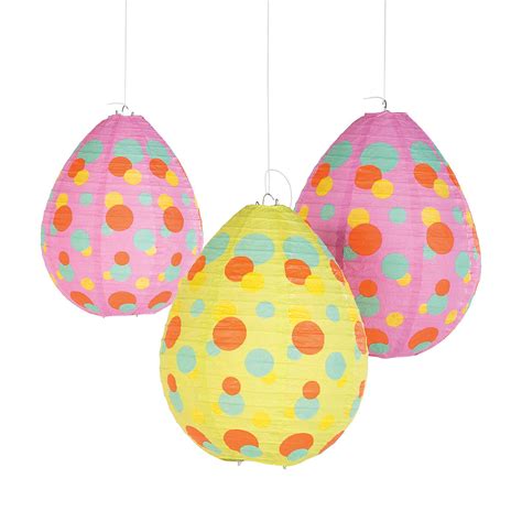Easter Egg Shaped Hanging Lanterns Party Decor 4 Pieces Walmart