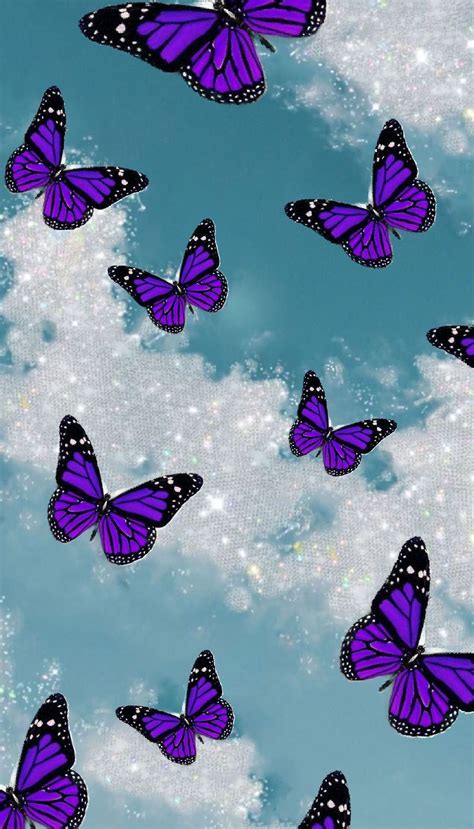 Purple Butterfly Phone Wallpapers Top Free Purple Butterfly Phone Backgrounds Wallpaperaccess