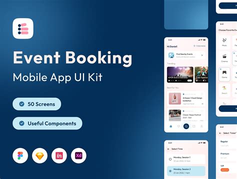 Evento Event Booking Apps Ui Kit App Templates Creative Market