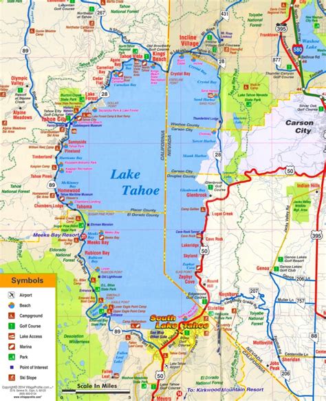 Lake Tahoe Tourist Attractions Map