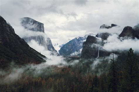 Aerial Photo Of Foggy Mountains And Trees Free Image Peakpx