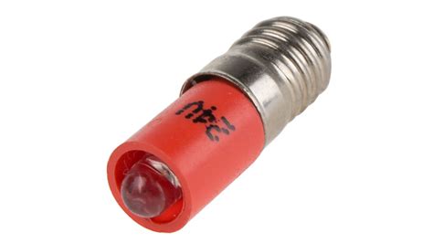 Rs Pro Red Led Indicator Lamp 24v Dc E5 Base 6mm Diameter 45mcd Rs