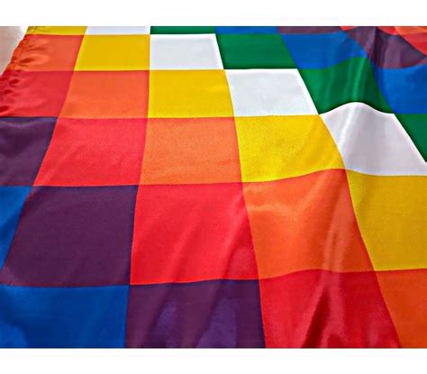 Bandera Wiphala 150 X 90cm Minga Indígena Exterior Grande Mercado Libre