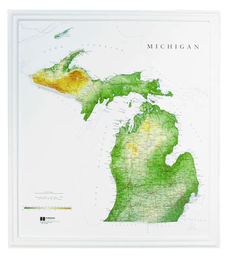 Michigan Raised Relief 3d Map