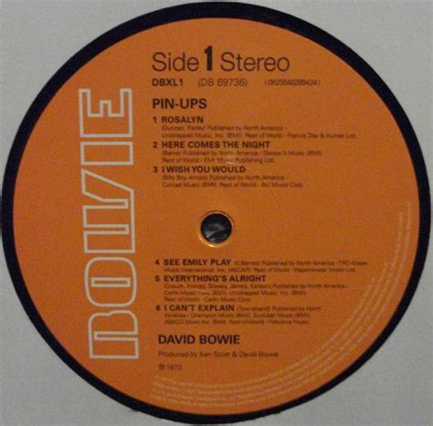 David Bowie Pin Ups 180g Vinyl Lp Remaster Vinylvinyl