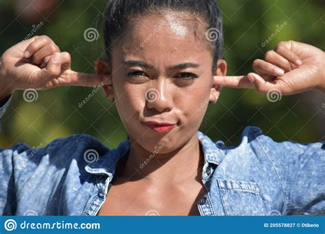 A Youthful Asian Female Hearing Stock Image Image Of Listening Woman