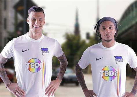 The new home jersey, with its traditional blue. New Hertha Berlin Diversity Jersey 2019- Hertha to wear ...