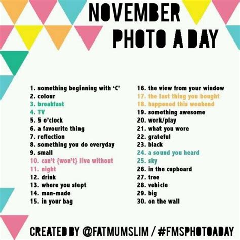 Photo A Day November Photography Challenge Photo A Day Challenge