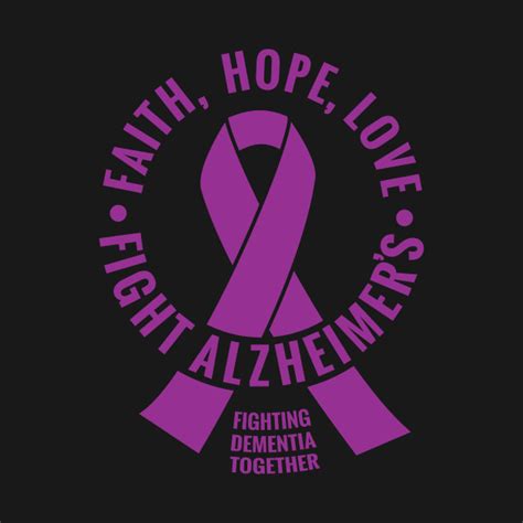 The color purple is an extremely popular ribbon color for awareness causes. Alzheimer's Awareness T-shirt. Fight Alzheimer's Ribbon ...