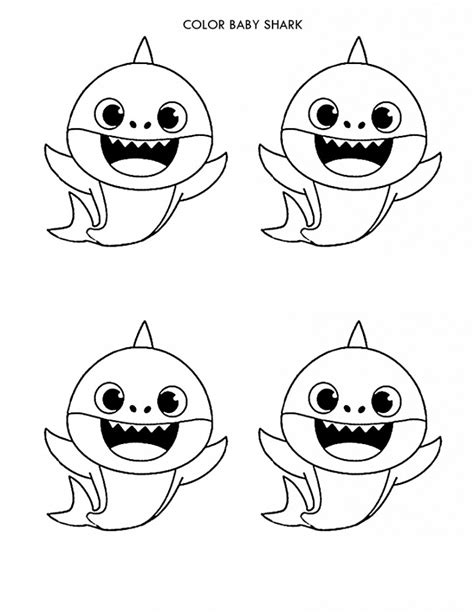 Happy Birthday Baby Shark Coloring Page Free Printable Coloring Pages
