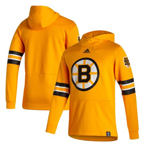 Mens Boston Bruins Adidas Gold Reverse Retro Pullover Hoodie