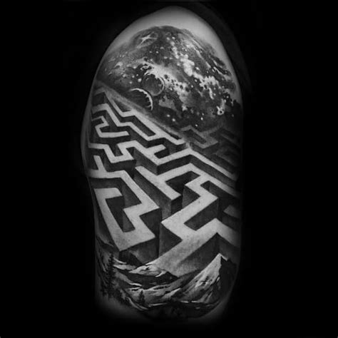 60 Labyrinth Tattoo Designs For Men Maze Ink Ideas