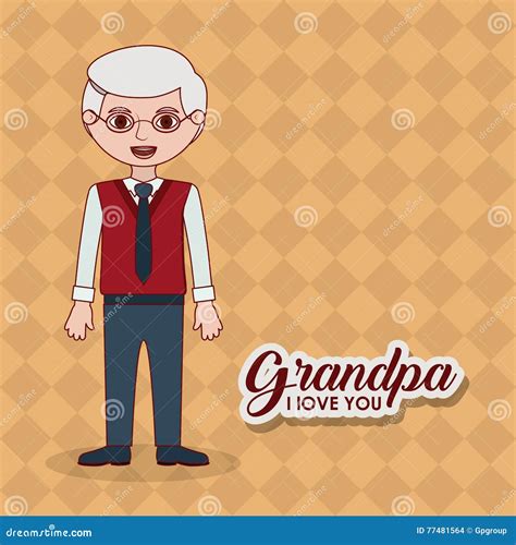 Grandfather Grandpa Cartoon Design Stock Vector Illustration Of