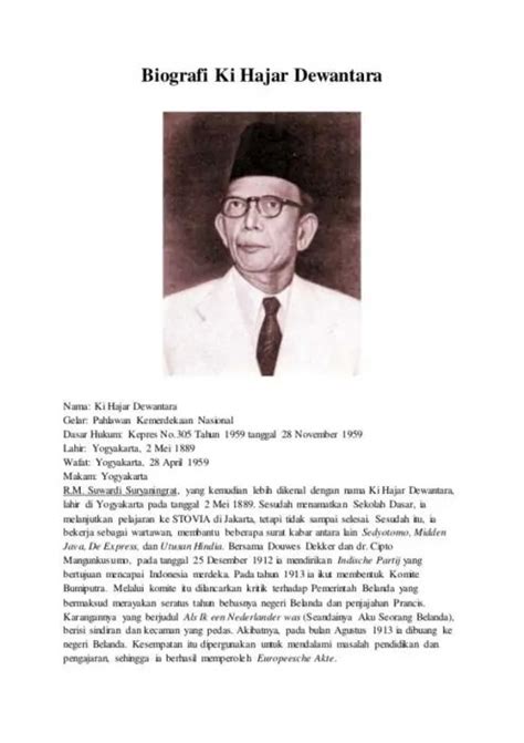 Teks Biografi Ki Hajar Dewantara Singkat