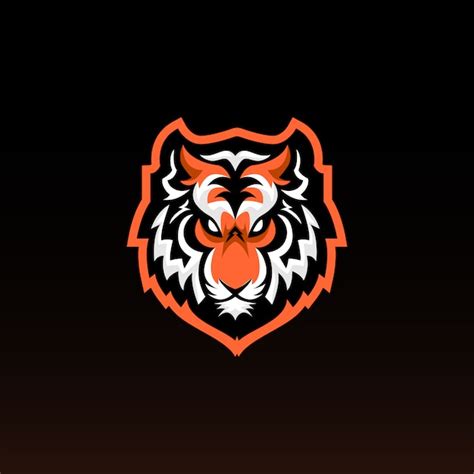 Mascote de jogos de cabeça de tigre design de logotipo tigre e