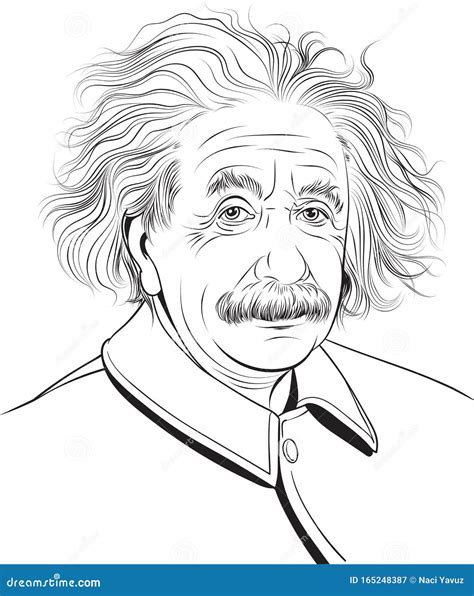 Albert Einstein Cartoon Portrait Vector Stock Vector Illustration Of