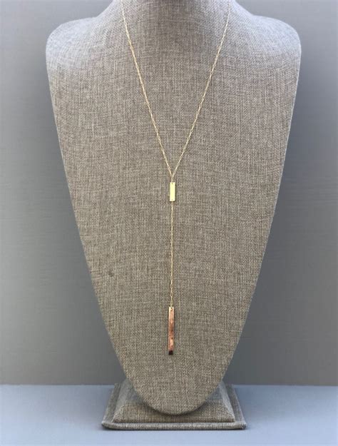 Gold Filled Lariat Long Necklace Y Necklace Etsy