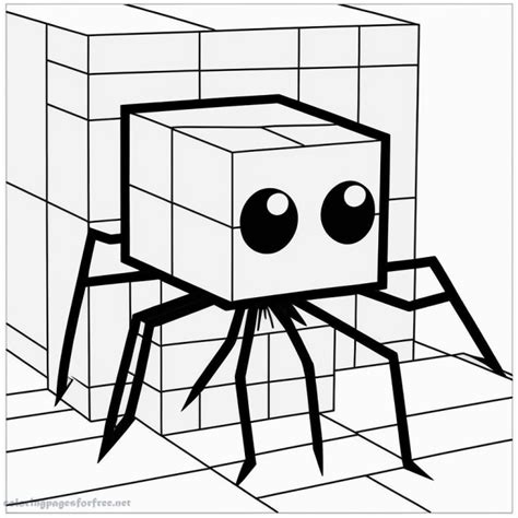 Minecraft Spider Coloring Page For Children Color Me