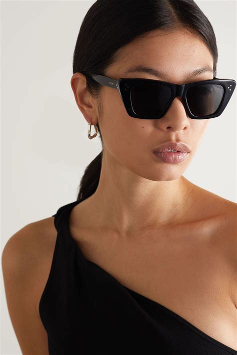 Black Edge Cat Eye Acetate Sunglasses Celine Eyewear Net A Porter