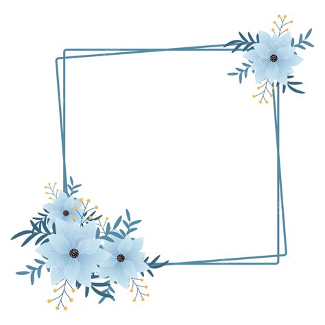 Gambar Bunga Langit Biru Dengan Bingkai Persegi Bingkai Berbatasan