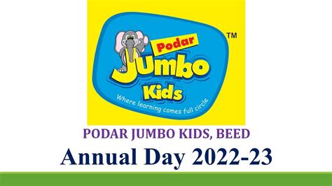 Podar Jumbo Kids Beed Annual Day Function 2022 23 Youtube