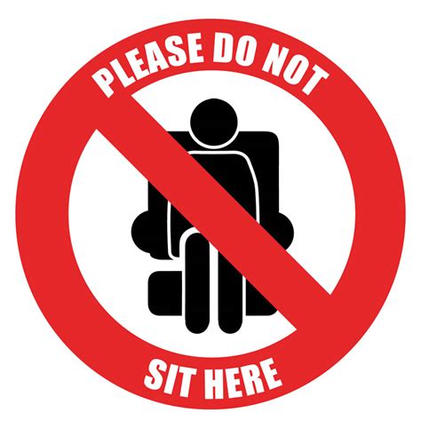 Social Distancing Seat Sticker Please Do Not Sit Here Text
