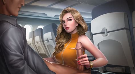 Rule 34 Airplane Amber Williams Sexy Airlines Blonde Hair Cum