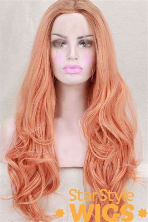 Peach Lace Front Wig Long Lace Front Wigs Uk Thick Hair Styles