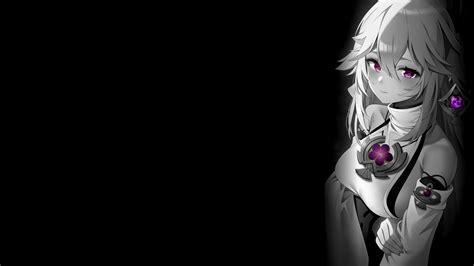 Wallpaper Anime Girls Selective Coloring Black Background Simple