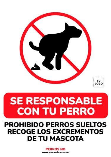 Cartel Prohibido Perros Sueltos Recoja Los Excrementos De Su Mascota De