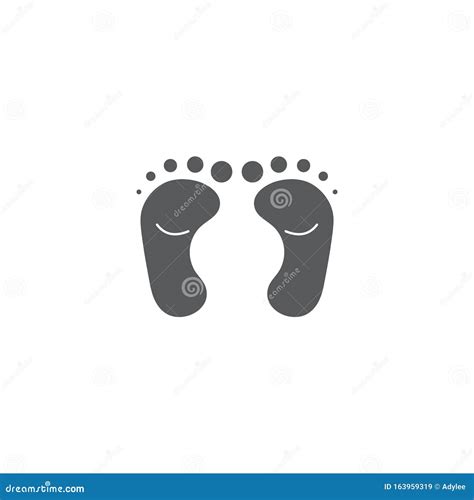 Baby Footprint Vector Icon Symbol Child Isolated On White Background