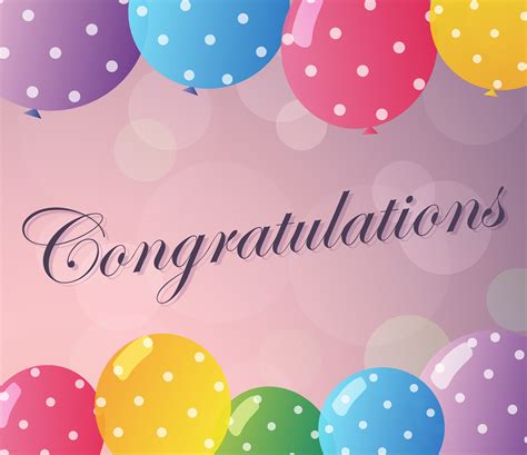 Congratulations Card Template With Colorful Balloons 368075 Vector Art
