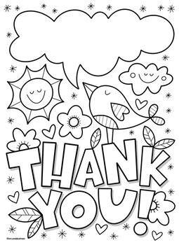 Thank You Card Coloring Printable : thank you card coloring page