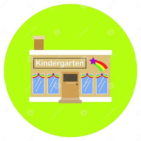 Kindergarten Icon In Trendy Flat Style Isolated On Grey Background