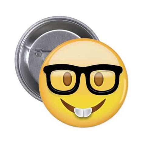 Nerd Face Emoji Button Emojiprints
