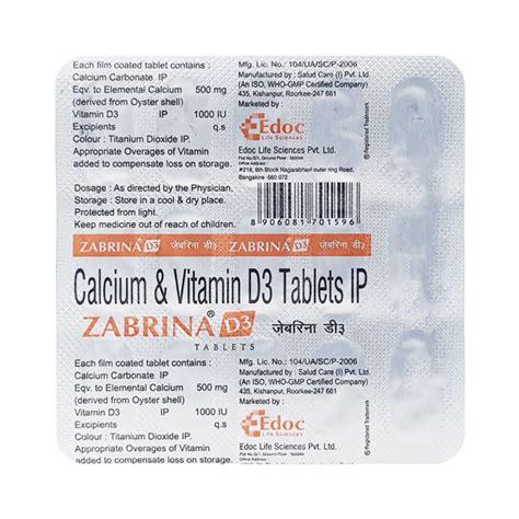 Buy Zabrina D3 Tablet 15s Online At Upto 25 Off Netmeds
