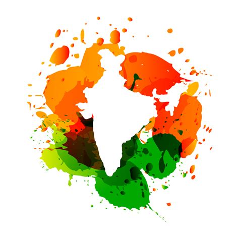 Vector Map Of India With Colorful Ink Splashes 456138 Vector Art At