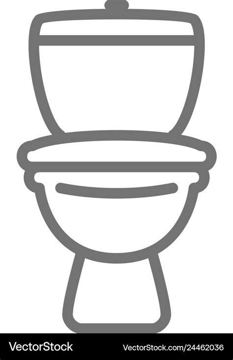 Toilet Lavatory Wc Line Icon Royalty Free Vector Image