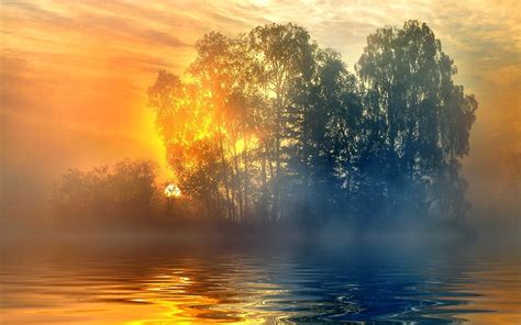 1096364 Sunlight Trees Landscape Forest Boat Sunset Water