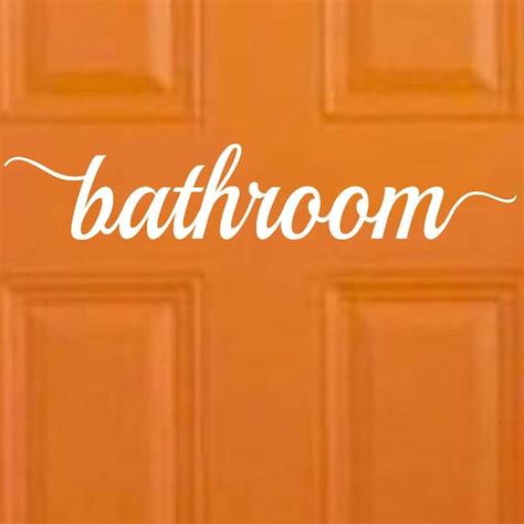 Bathroom Door Decal Etsy